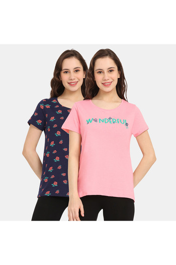 Zivame Set Of 2 - Printed T-shirt With Short Sleeves