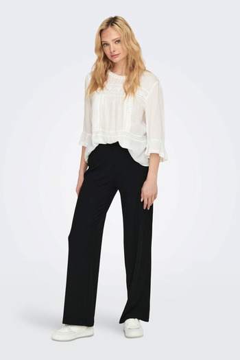 ONLY Women's Wide Leg Black Trousers - 15202195