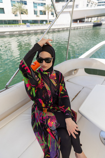 ALFASA Island Patterned Hijab Swimsuit