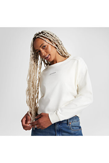 Converse Classic Kadın Baskılı Krem Sweatshirt