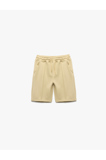 Koton Stitching Detailed Elastic Waist Bermuda Shorts
