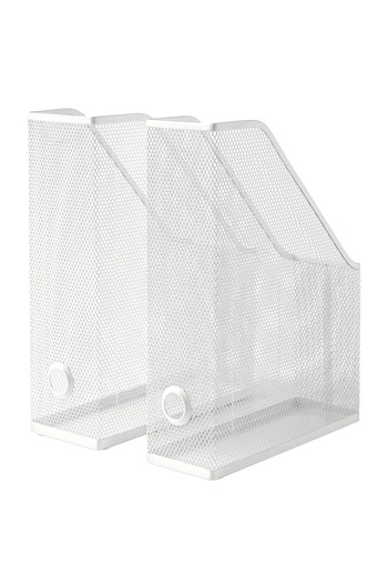 Binbirreyon Metal File Magazine Magazine File 2-Piece White File Holder Df042