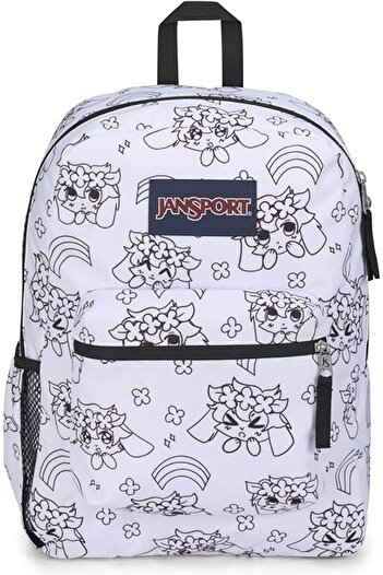 Jansport Λευκό σακίδιο πλάτης JanSport Cross Town Anime Emotions με μοτίβο anime