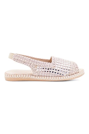 PANDORA MODA Y25.82.111 Women's Straw Sandals Cream