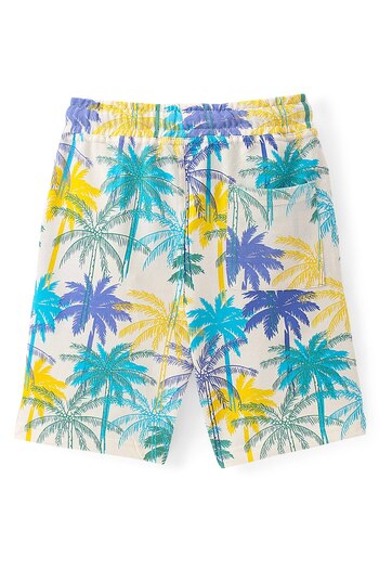 Pine kids Above Knee Length Shorts With Tree Print - Multicolor