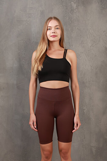Miss Prova Ribbed High Waist Recovery Knitted Biker/Cyclist/Short Leggings Missta2265