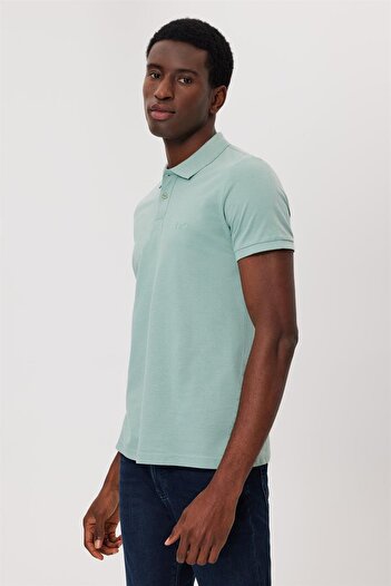 Lee Cooper Ανδρικό μπλουζάκι Polo Neck, Πράσινο Αντίκες