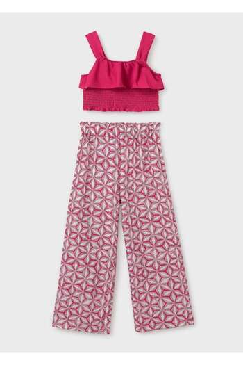 MAYORAL Girl Printed Trousers Suit - 10-14 Years - Fuchsia