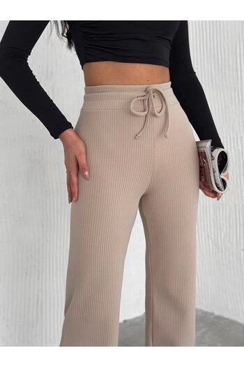 DeChival Women's Bol Tape Trousers Summer Wide Leg Sweatpants