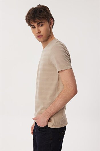 Lee Cooper Ανδρικό μπλουζάκι Baines 100% βαμβακερό O λαιμό Κ. Μπεζ