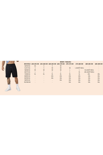DEEPSENCE Erkek Siyah Penye Şort Spor Bermuda Şeritli Basketbol Futbol Fitness Antraman Koşu