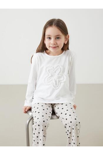 LC Waikiki Crew Neck Embroidered Girl's T-Shirt