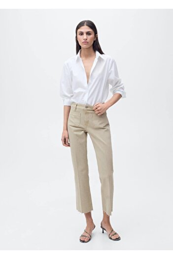 MANGO Woman Flare Jean Pants with Pockets