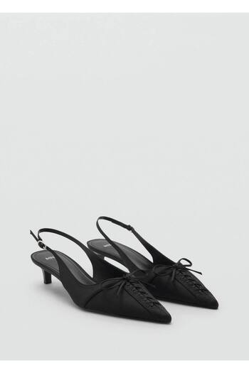 MANGO Woman Pointed Toe Tie Detailed High Heels