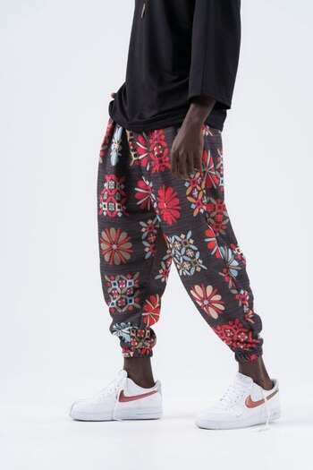 Superbluemexico Unisex Impact Pattern Summer Wrapped Baggy Trousers