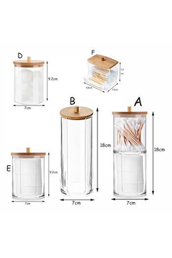 Choice 5pcs Acrylic Storage Box Bathroom Jar Makeup Organizer Cotton Round Pad Holder Cotton Swab Box Qtip