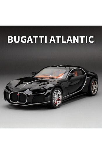 choice2 Black 1/24 Scale Bugatti Atlantic Toys Model Car Alloy Diecasts Model Vehicle with Light Sound Super
