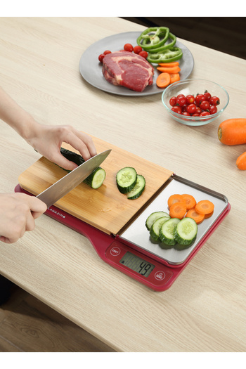 Lawazim Digital Kitchen Scale with Removable Chopping Board - Food Weight Scale for Cooking & Meals