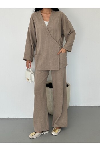 MAY MARA Women's 2-Piece Linen Suit with Side Tie