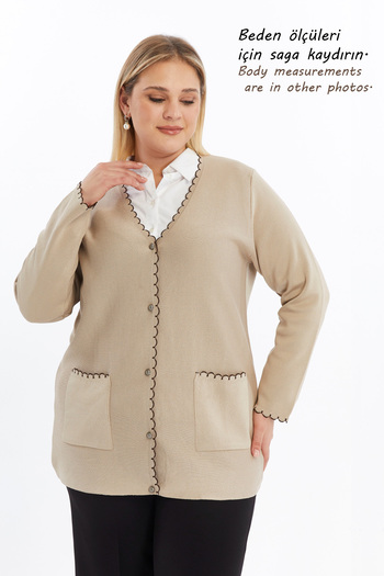 Laden Women's Steel Knit Knitwear Large Size Classic Non-Pilling Mother Cardigan