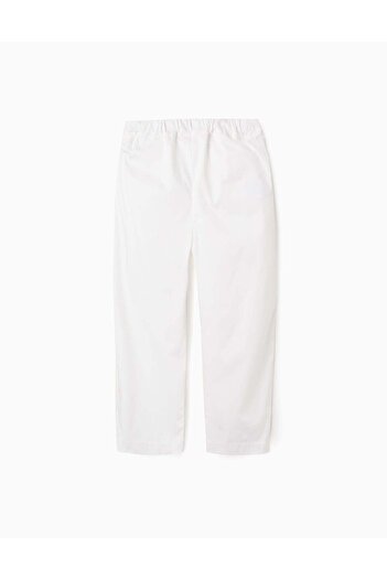 Ziddy Satin Pleated Trousers for Girls, White