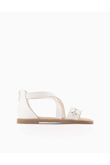 Ziddy Sandals with Perforations for Girls, White