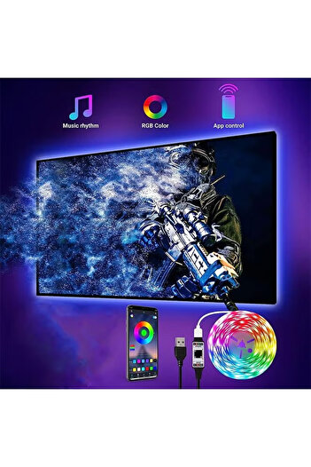 COOYA Wonderful 4M USB Bluetooth LED Strip Light,Smart RGB with Remote APP,Strong Stickiness,Cuttable