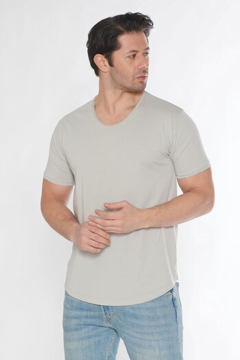 BlackHorn Men's Wide Neck 100% Cotton Loose T-Shirt