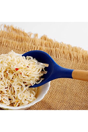 ROYALFORD RF10652 Silicone Slotted Spoon – Wooden Handle, Non-Scratch, Heat Resistant