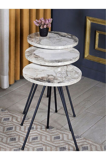 Golden Bark Service table, modern and elegant, marble/black color