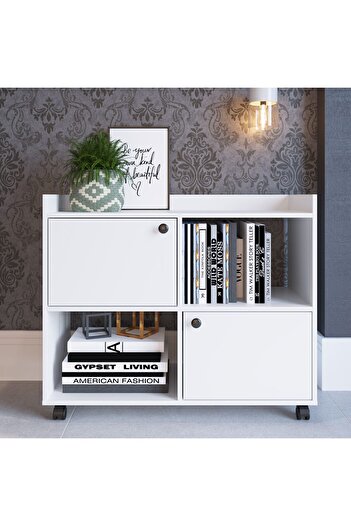 Danube Home Lairon 2-door Cabinet - White L90xw35xh75cm