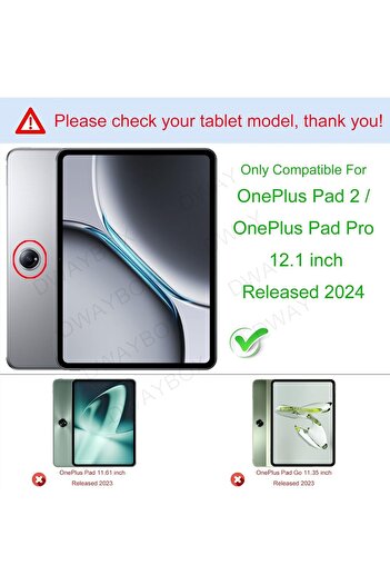 erorex جراب لجهاز OnePlus Pad 2 / OnePlus Pad Pro مقاس 12.1 بوصة صدر عام 2024، ظهر شفاف رفيع من مادة TPU