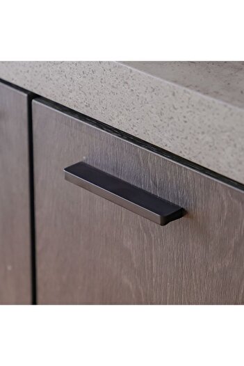 Danube Home Pletora 6-door Display Cabinet With Led Light- Cement Grey/dark Oak L100xw39xh110cm