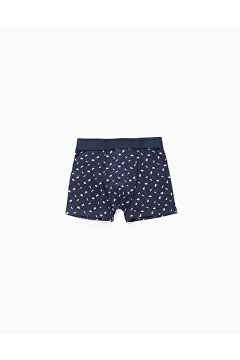 Ziddy Pack of 4 Boxer Shorts for Boys 'Means of Transport', Blue/Grey/White