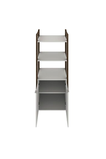 Danube Home Lean Tall Display Cabinet With 2 Doors - White/walnut L65xw35.5xh165.5cm