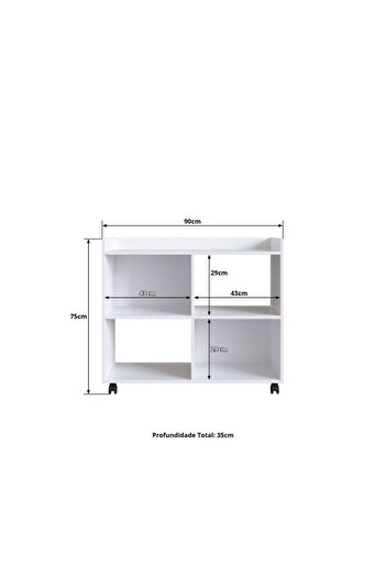 Danube Home Lairon 2-door Cabinet - White L90xw35xh75cm