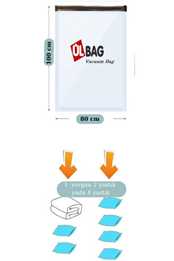 ÜLBAG Набір вакуумних пакетів для зберігання, 5 шт., 80 см × 100 см, великий розмір, набір ковдр і подушок, вакуумні мішки