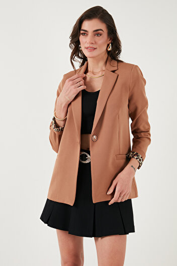 Lela Standart Fit Mono Yaka Desenli Astar Detaylı Blazer Ceket CEKET 6524003