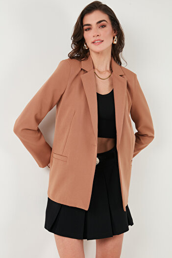 Lela Standart Fit Mono Yaka Desenli Astar Detaylı Blazer Ceket CEKET 6524003