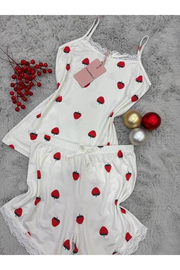 pijamaworld SET DE PIZAMA CU ȘORȚ CU CUREA IP ȘI ȚESĂTURĂ MOALE DE VISCOS
