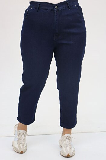 Eslina 9125-5 Large Size Boy Friend Jeans - Navy Blue