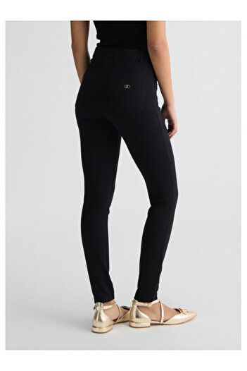 Liu Jo High Waist Stone Women's Pocket Haini with Slim Fit Viscose Blended Jersey and Navy Blue Pants