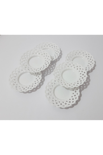 renkli çiçekler 6 Pieces Tea Plate Mesh Patterned Melamine Tea Plate