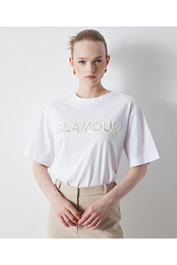 İpekyol T-Shirt with Sequins Embroidery