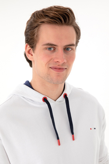 U.S. Polo Assn. Ανδρικό λευκό φούτερ 50264648-VR013