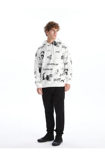 LC Waikiki Long Sleeve Printed Men's Thick Hoodie (W4)