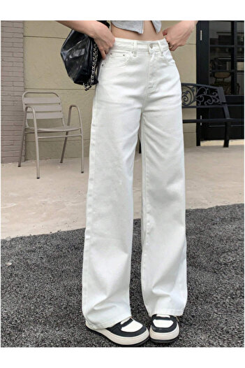 SHEVEGA White Wide Leg Wide Leg Jeans