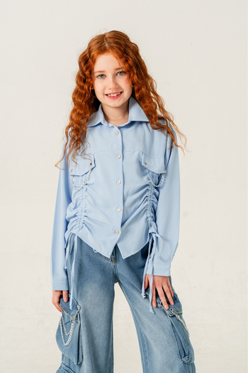 GİYİCEM TEKSTİL Girl's Tunnel Pocket Chain Shirt 3147