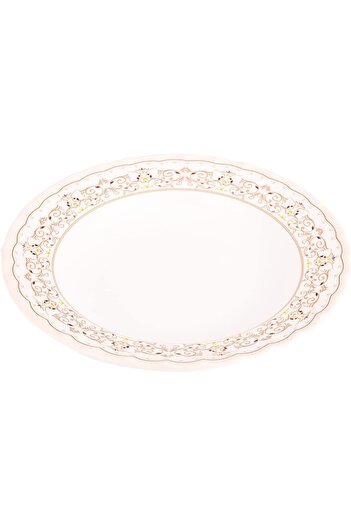 AKDC M/Mine Deep Soup Plate L(23cm) xW(23cm) xH(4cm) White, Gold, Brown