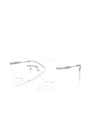 Michael Kors Woman Round Eyeglasses- Mk 3077 - Lense Size:56mm - Shiny Silver